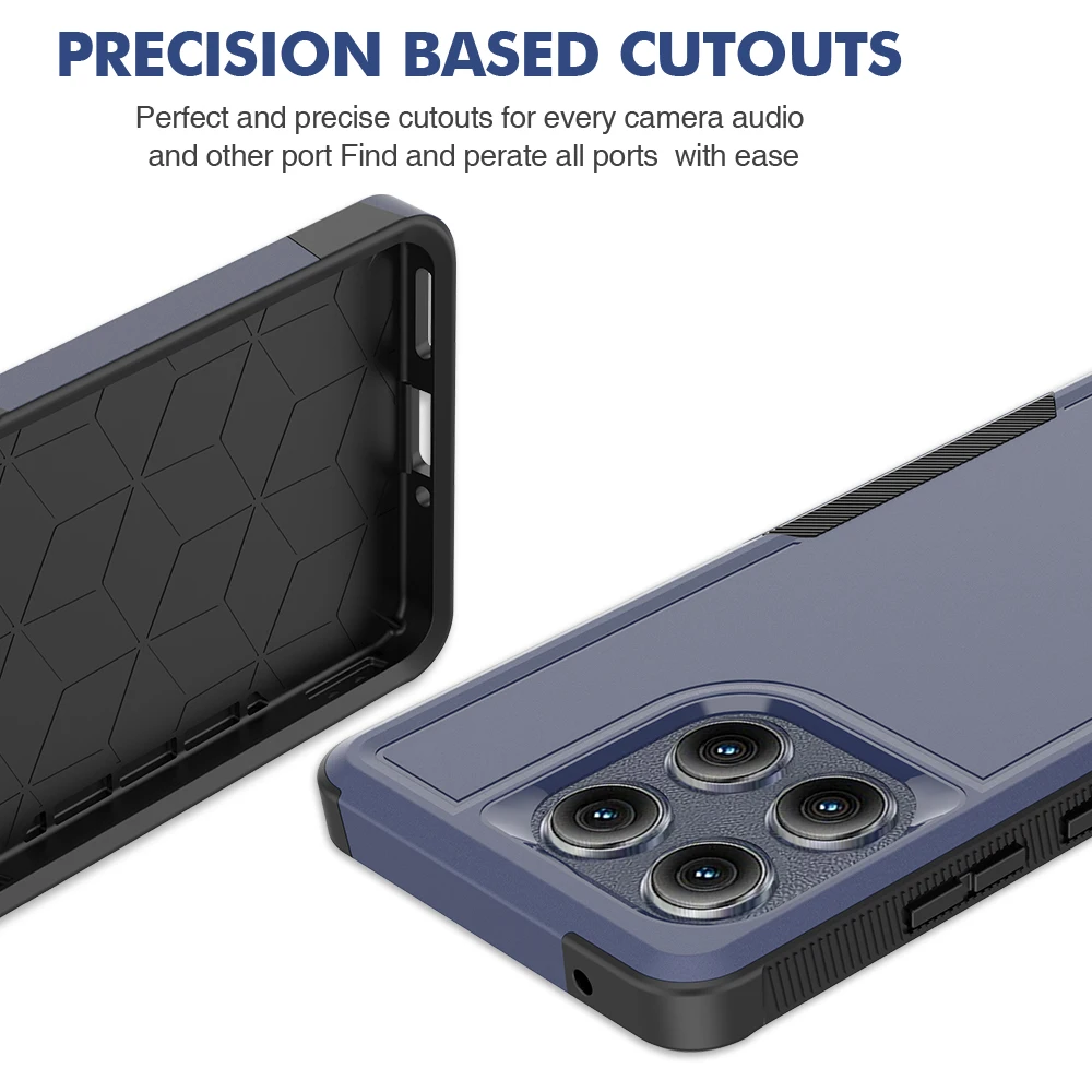 Heavy Duty Armor Protect Rugged Phone Case - 2-in-1 Shockproof Cover with PC+TPU Material