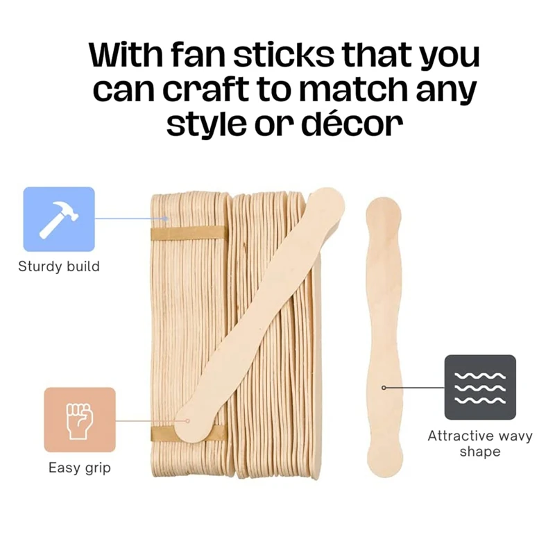8Inch Fan Handles Or Wooden Spatula Or Paint Mixing Pack 100 Craft Popsicle Sticks Ice Cream Stick DIY Crafting Supplies Kit craft popsicle sticks