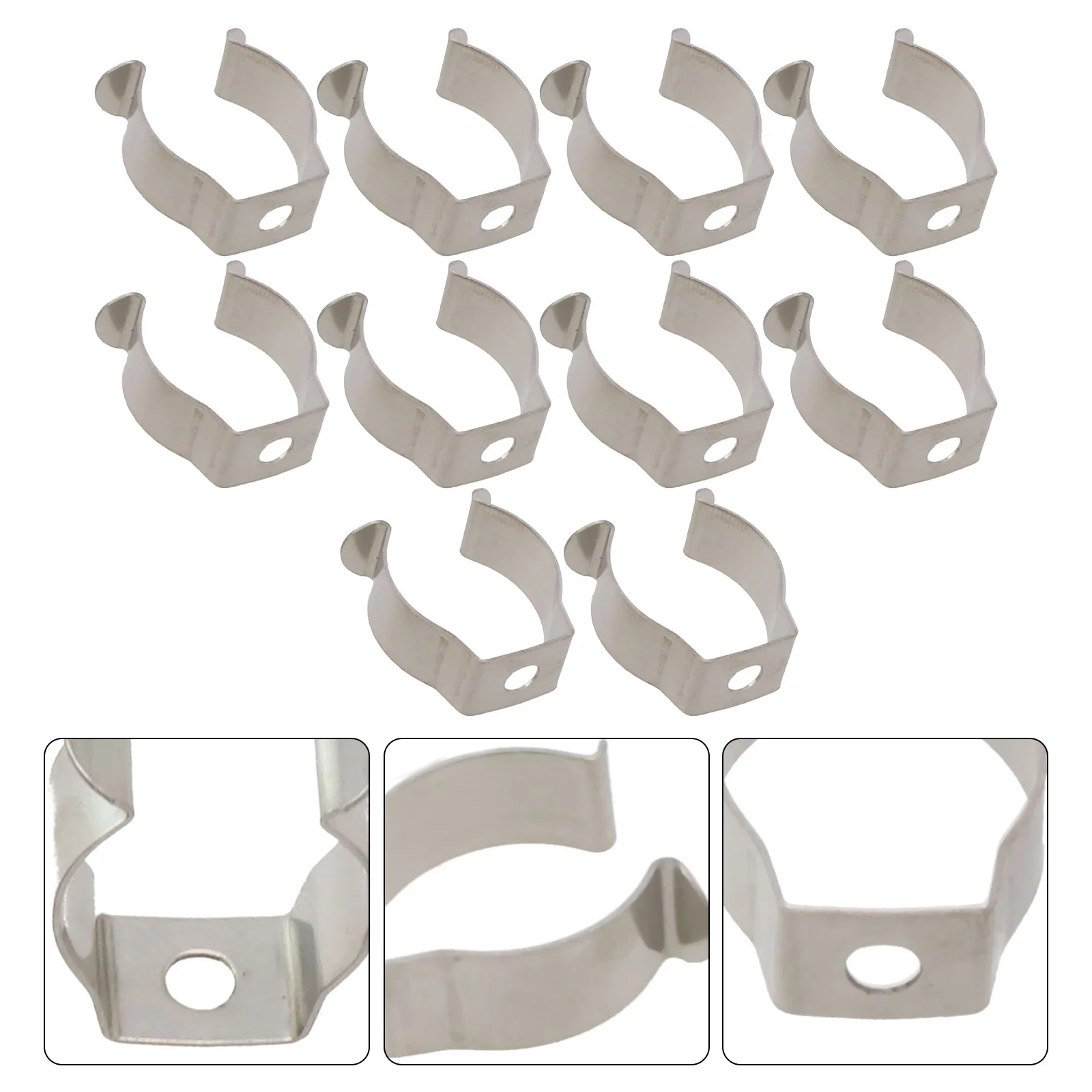 10pcs Spring Terry Clips Stainless Steel Narrow Base Tools 6mm-28mm Heavy Duty Tools Storage Hangers For Garages Sheds Hardwares
