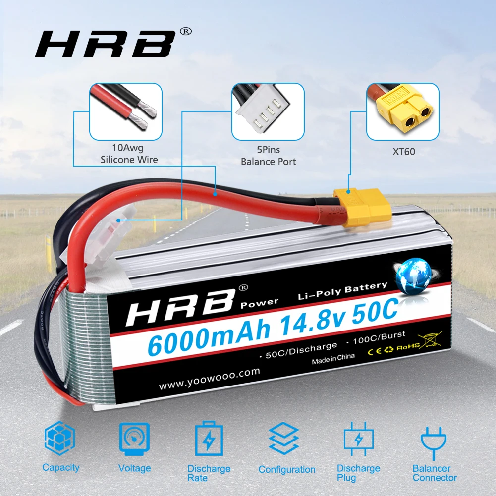 HRB 6S Lipo Battery XT90 4000mAh 60C Soft Case 22,2 V RC Lipo-batterij voor RC Quadcopter Helikopter Car Truck Boot Hobby (2 stuks HRB 6S Lipo Battery XT90 4000mAh 60C Soft Case 22,2 V RC Lipo-batterij voor RC Quadcopter Helikopter Car Truck Boot Hobby (2 stuks