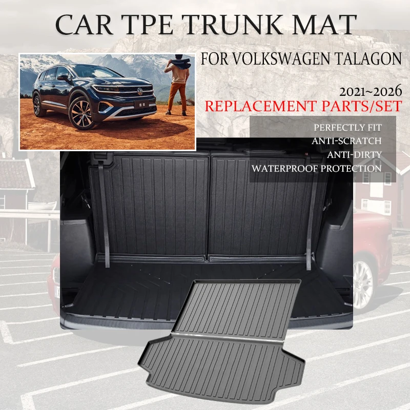 

Car Boot Trunk Mats For VW Volkswagen Talagon 2021~2026 Waterproof Protection Rear Trunk Mats Carpet Storage Pad Car Accessories