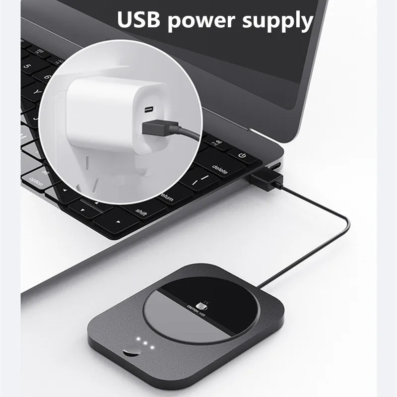 USB Cup Warmer Coffee Milk Tea Water Mug Heater Temperature Adjustable Heating Coaster For Home Office Winter Automatic heating 5