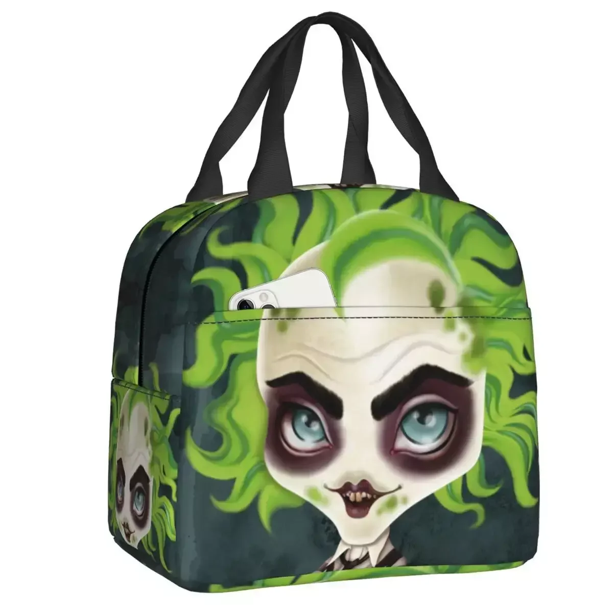 

Новинка 2023, изолированная сумка для ланча The Ghost Beetlejuice для женщин, водонепроницаемая термоохлаждающая коробка для ланча с фильмом ужасов для офиса, работы и школы