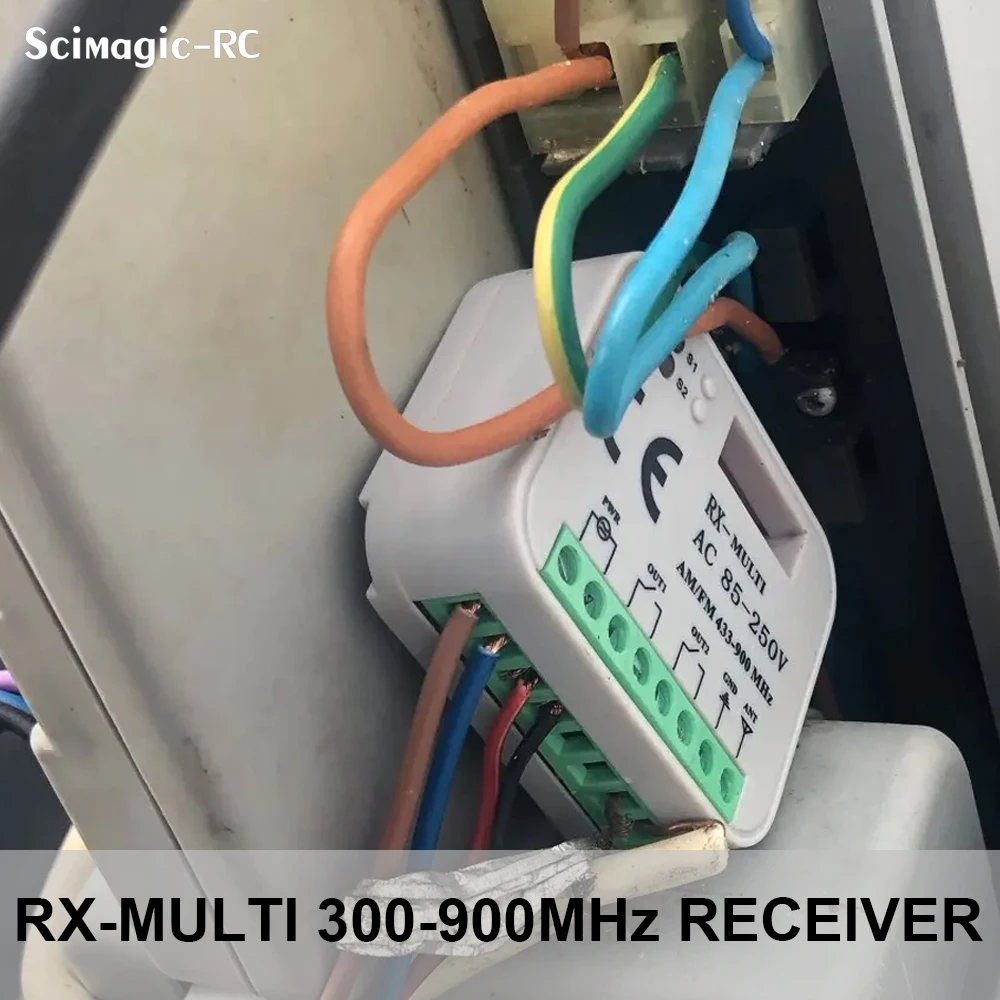 

Rx Multi 433 a 900 Mhz RF Door Receiver Gate Garage Module 12V 24V 110V 220V 230V Controller for Fixed Rolling Code 433.92mhz