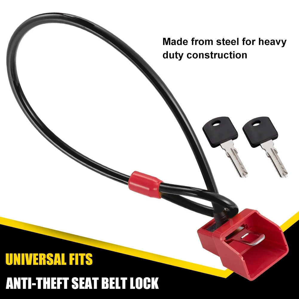 

Car Steering Wheel Lock to Seat Belt Lock Anti-Theft Handbag Lock Device with 2 Keys