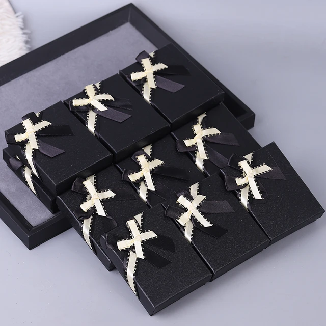 50pcs 9x9cm Paper box cream custom jewelry box personalized logo necklace  earrings ring jewelry packaging box bulk drawer box