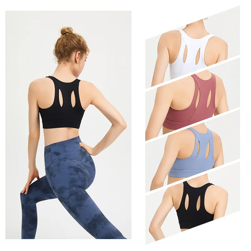 

Sports Underwear Women's High Strength Shockproof Running Big Chest Small Front Zipper Back Buckle Fitness Training Vest Bra