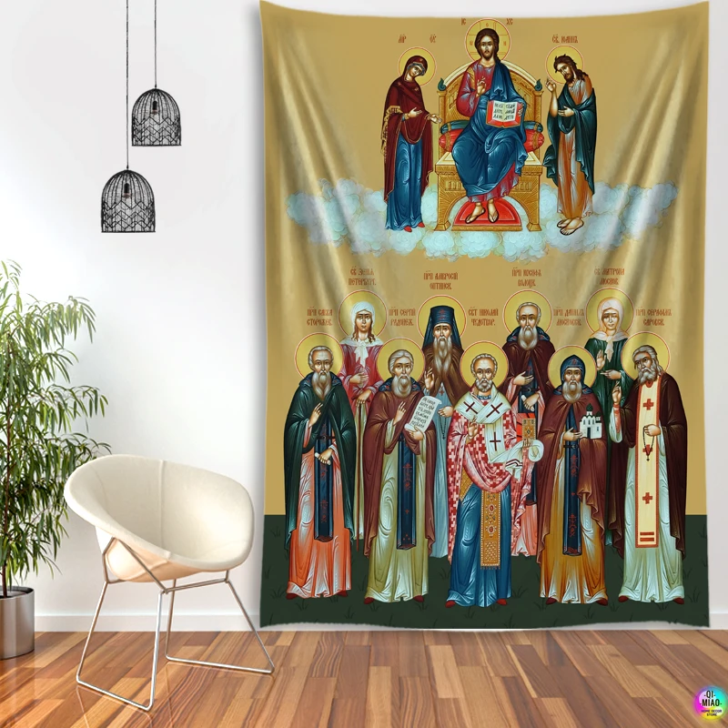 Jesus Kluge Männer Tapisserie Sagrada Familia Medieval Dekoration Christus Wand Hängen Vintage Wandteppiche Ästhetischen Zimmer Kunst Wand Dekor – Detail 14