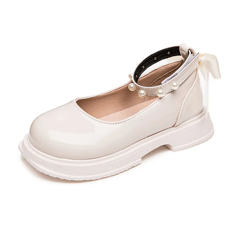 Small Pearl Leather Shoes for Girls, Soft Soles for Children Match The New Female Princess Shoes Spring and Autumn