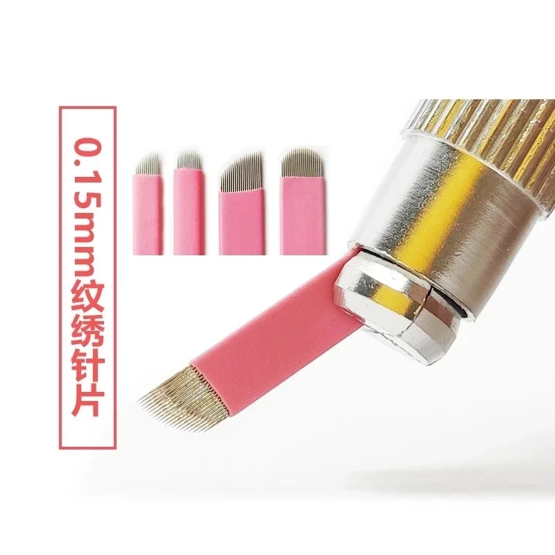 20pcs 0.15mm Disposable Flex Microblading Tattoo Needles Nano Sterile Permanent Makeup Eyebrow Lip Supplies Manual Pen Blades