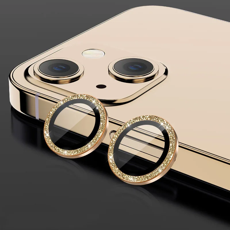 HD Glas Kamera Schutz gehärtet für iPhone 15 14 13 12 11 Pro Max Plus Diamant Glitzer Objektiv Film_voghion.com