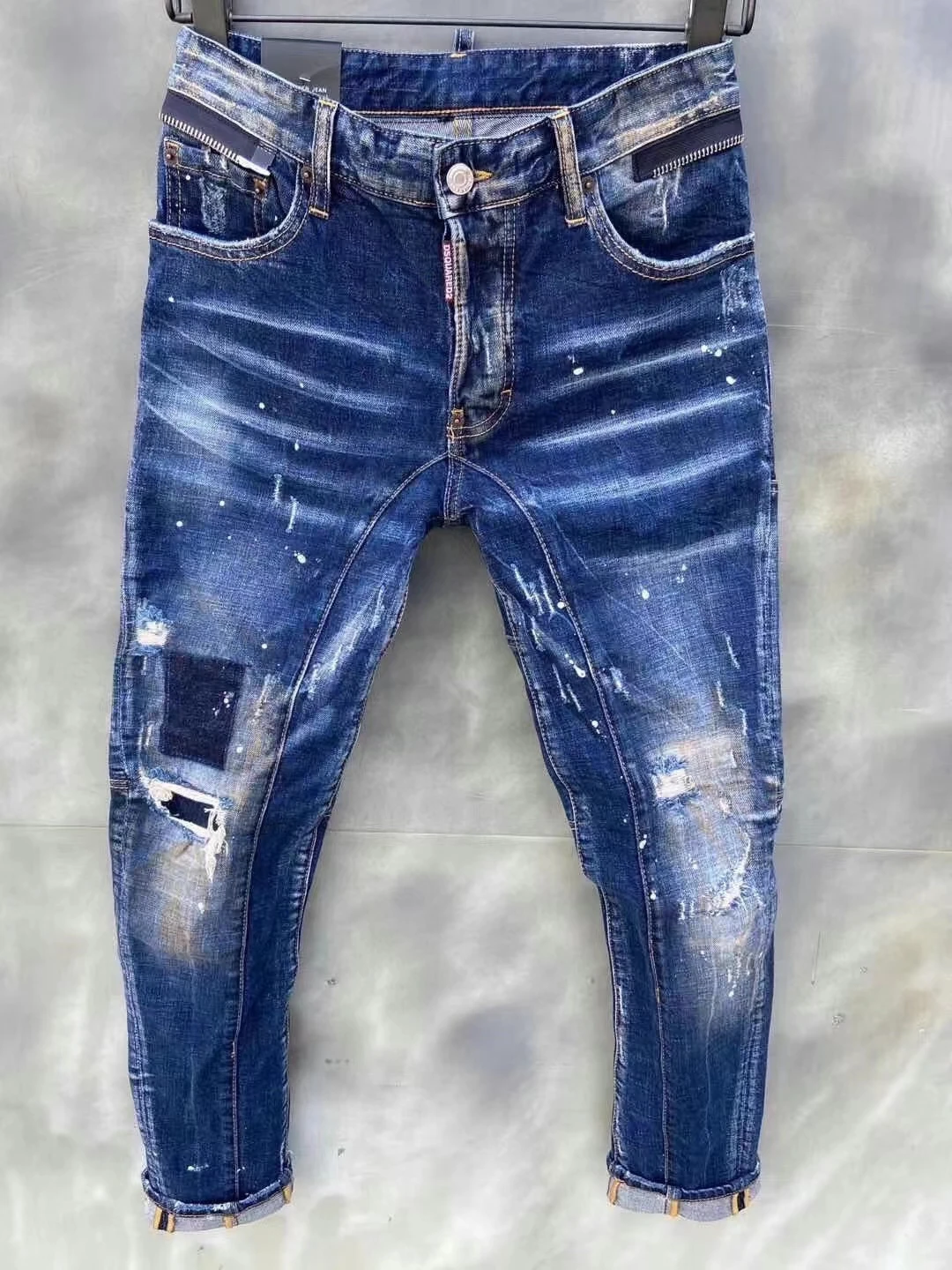 2021summer New Style Dsquared2 Fashion Ripped Paint Dot Jeans For Men T120  - Jeans - AliExpress