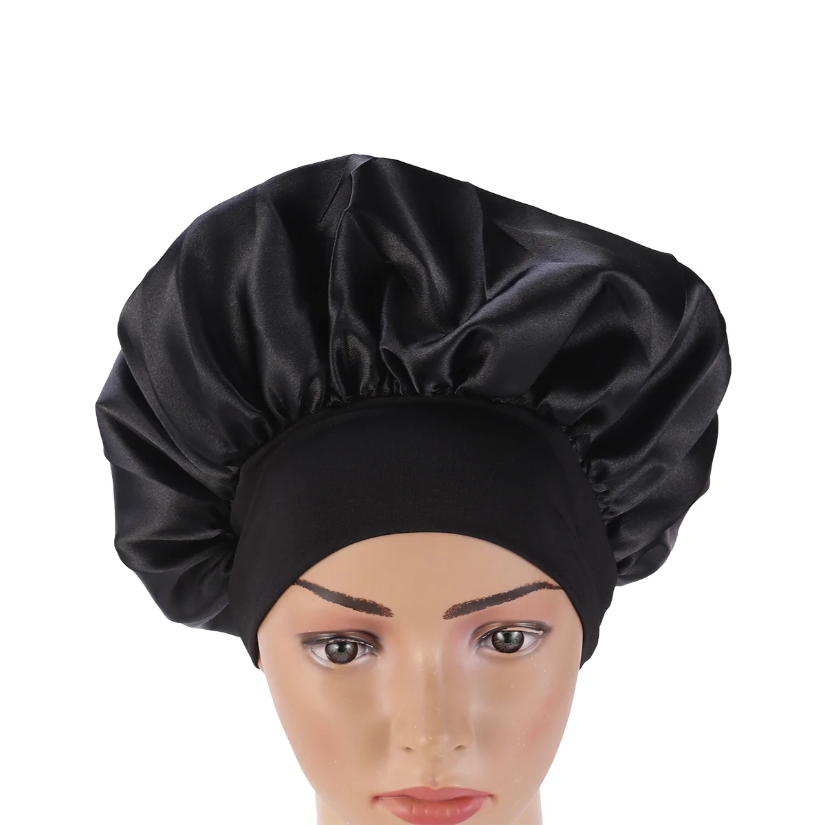 

56 -58cm Wide Side Sleeping Cap Black Shower High Resilience Miss Women's