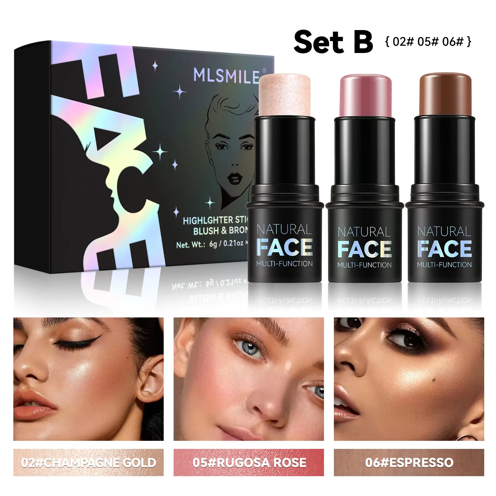 Magic Blush Stick Cheek Lip Tinted Moistured Blush Stick Silky Brighten Blush Cream Blusher Cosmetics Tubes Matte Contour 3