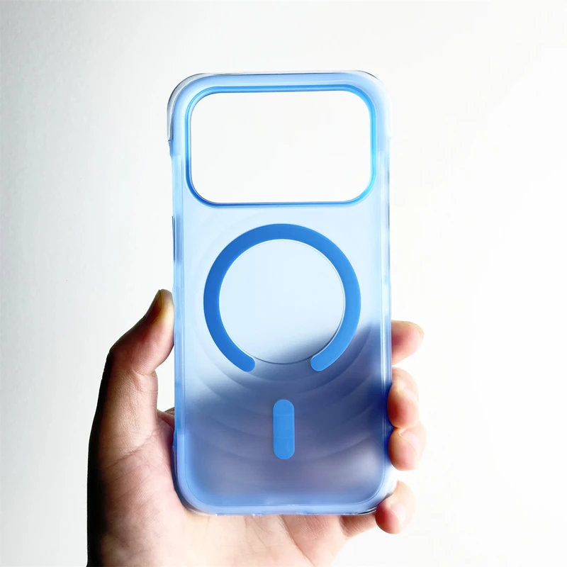 MagSafe Compatible Shockproof Translucent Phone Case with Airbag Anti-fall Protection and Magnetic Wireless Charging