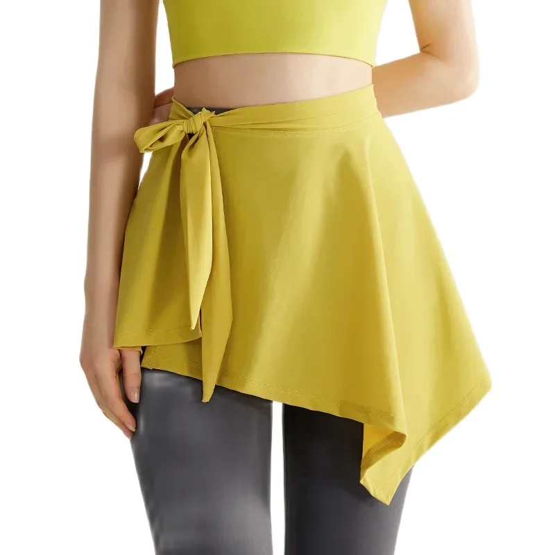 Dance Yoga Butt Cover Skirt Quick Dry One-piece Yoga Apron Fitness Running Anti-emptied Women's Exercise Skirt