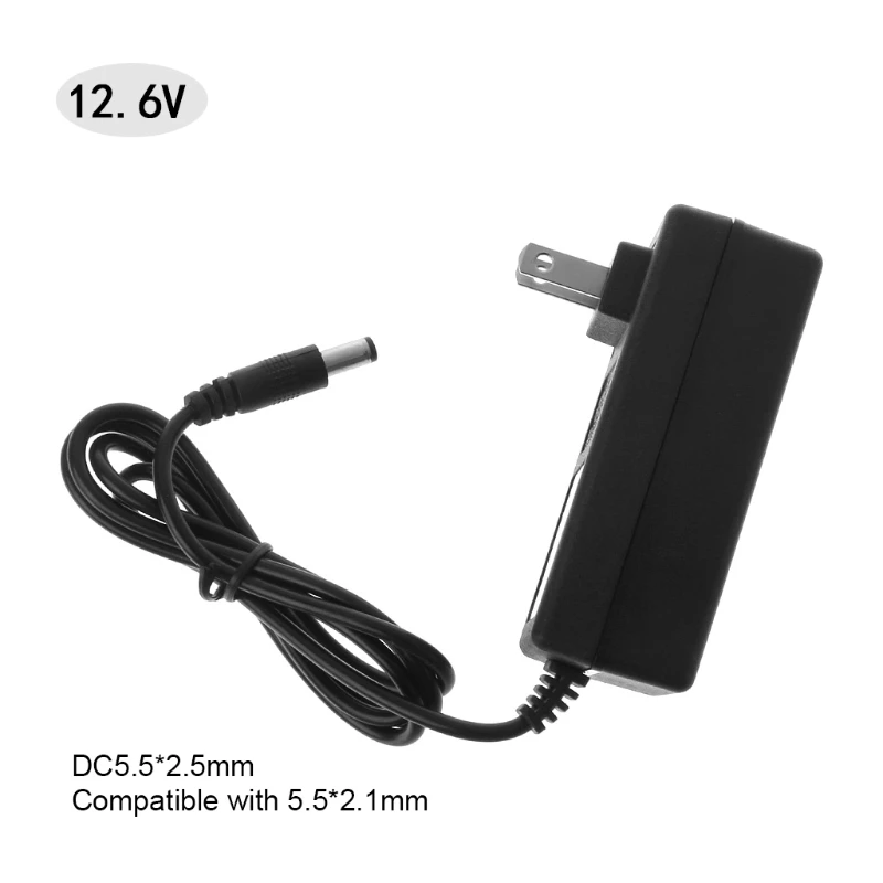 Charger 8.4 2A/12.6V/16.8V/16.8V 1A for Dc 2A Intelligent Lithium Li-on Power Adapter EU US Plug 100-240V AC 50/60Hz