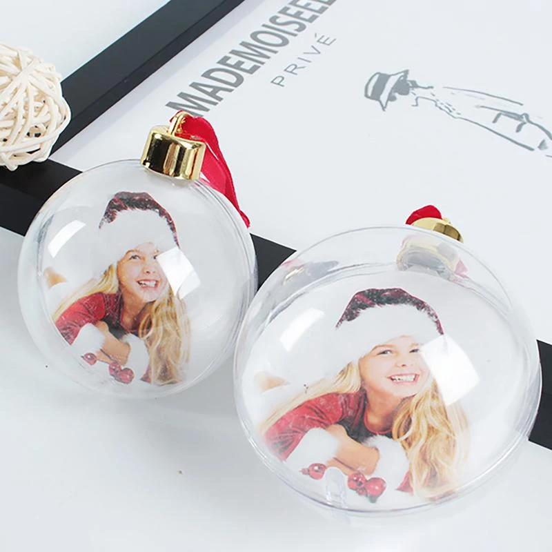 colgantes de Navidad DIY, Bola de foto transparente, regalo de decoración de para árbol Navidad, decoraciones colgantes para fiesta| | - AliExpress