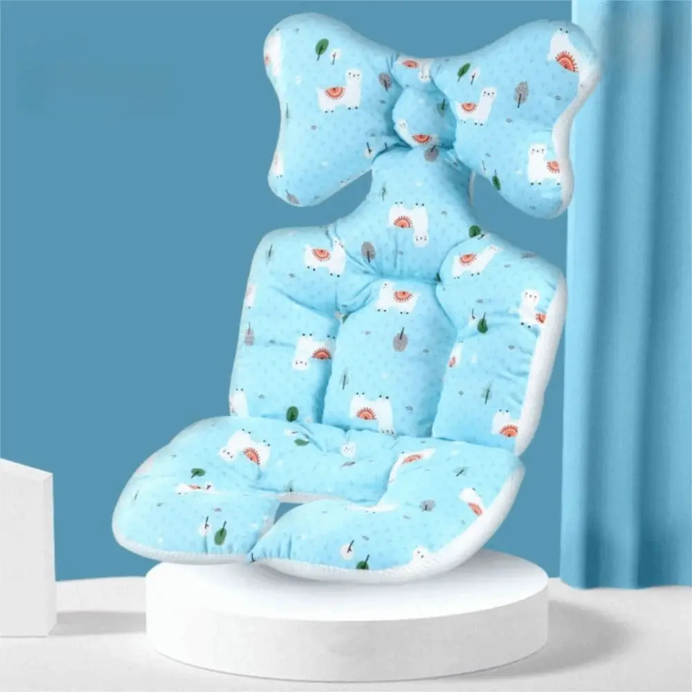 Soft Baby Stroller Cushion Cartoon Printed Comfortable Baby Pram Seat Mat Breathable Car Seat Dining Chair Cotton Pad