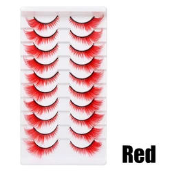 Vibrant Multi-Colored False Eyelashes (Red-10pairs)