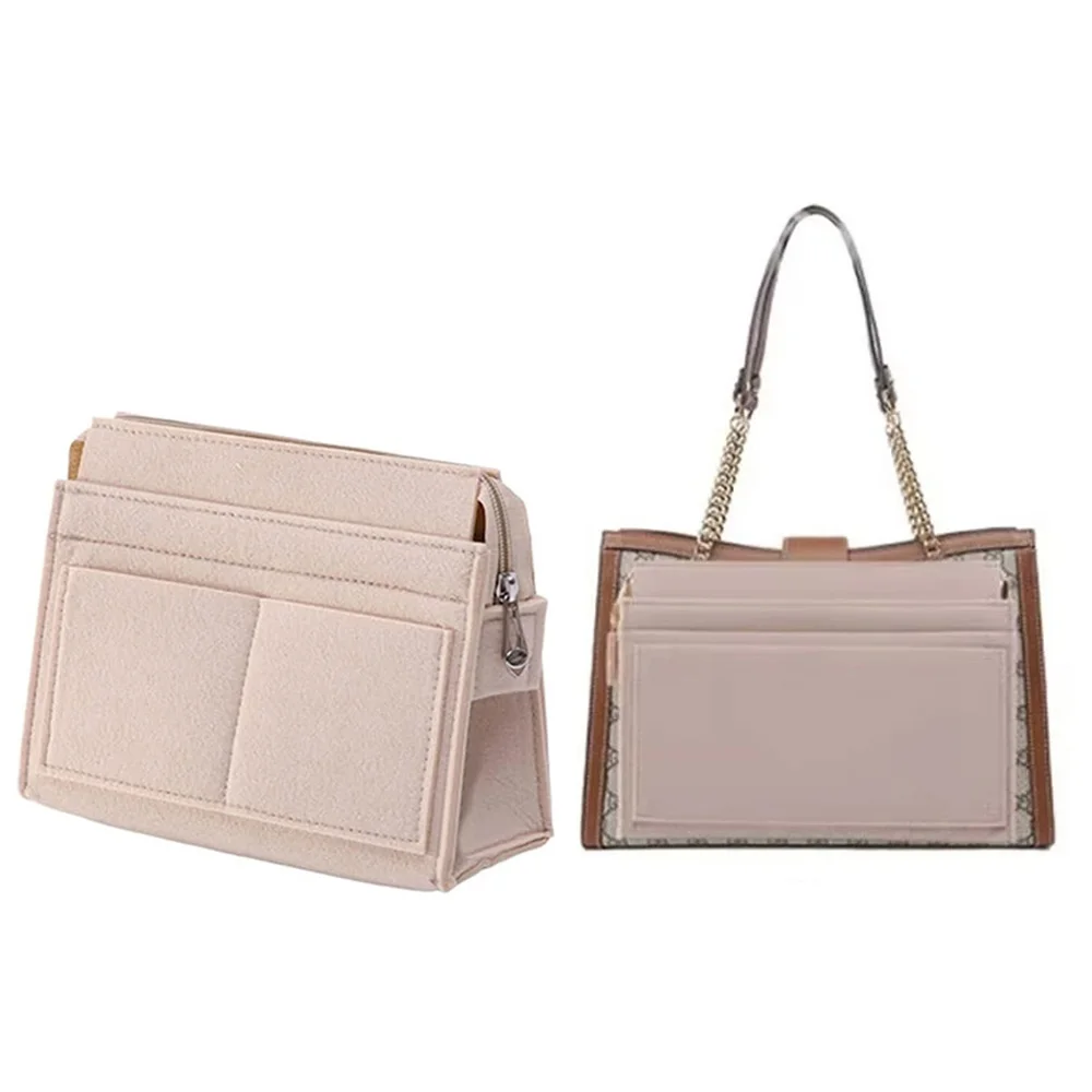 Taschenorganizer-Einsatz, Filz-Taschenorganizer mit mehreren Fächern für Damenhandtaschen, Tragetaschen und Geldbörsen – Detail 7