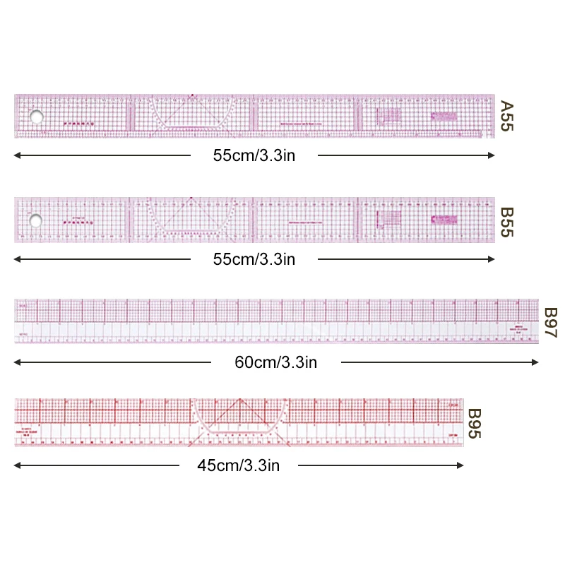Sewing Tool 1Pcs Accessory Transparent Metric Straight Tailor Ruler Measuring For Fabric Patchwork Cloth Cutting Quilting Rulers