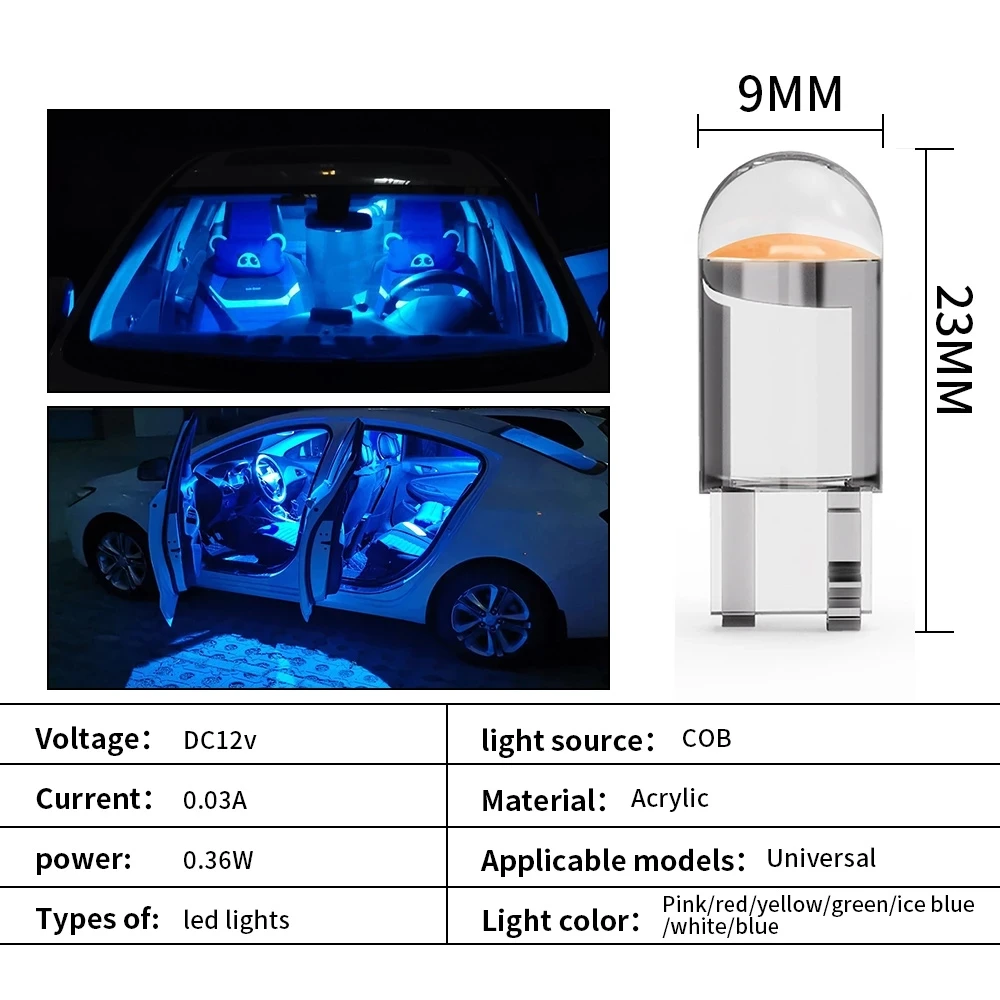 ڵ LED ĵ  COB 6000k    Ŀ,  ̼ ÷Ʈ , 168 194 192, ȭƮ, , , 10X T10 W5W