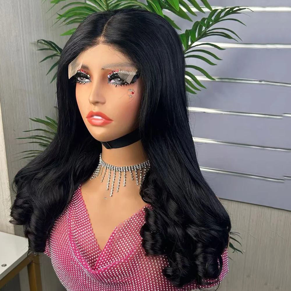 5x5 Lace 350% Density  Flower Curly Wave Human Hair Wig Double Drawn Human Hair Wig Transparent Lace Front Wig for Black Women