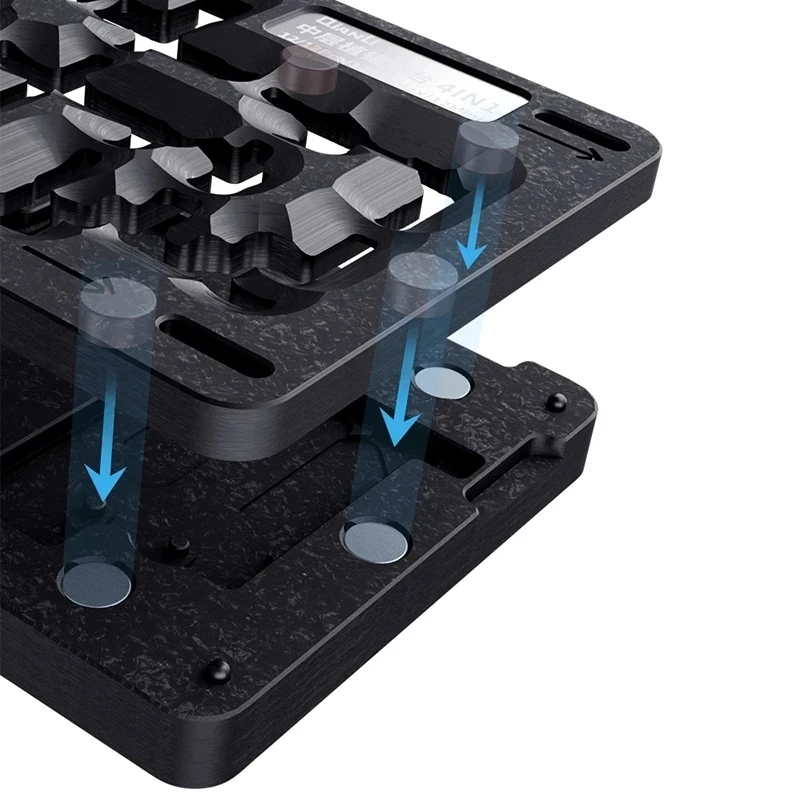 Qianli 4 in 1 BGA Reballing 스텐실 For iPhone 12/12 Pro/12 ProMax/12 미니 마더보드 중간 프레임 심기 주석 고정 장치