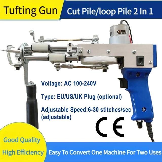 Cut and Loop Pile 2 in 1 110-220V Electric Carpet Tufting Gun Rug Weaving  Flocking Machines Hand Rug Gun Machine Starter Kit - AliExpress