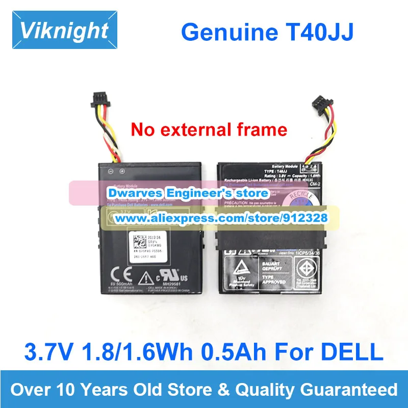 Genuine T40jj Bateria para Dell Poweredge M620 R320 R420 R520 R620 70k80 H710 D0jmf H710p H810 N3v6g Ttvv Ty8f9 3.7v