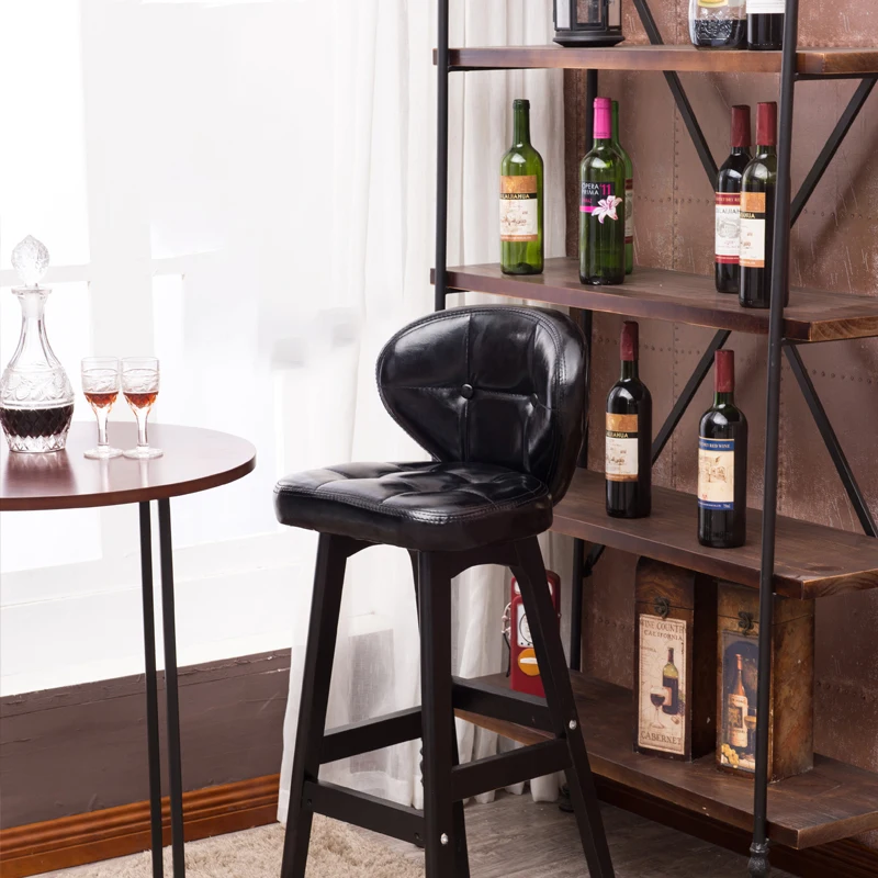

Luxury Leather Dining Bar Chairs Modern Counter Soft Office Bar Chairs Designer Ergonomic Sillas Altas Kitchen Furniture YY50BC