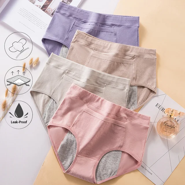 Panties For Menstruation Cotton Physiological Period Leak Proof Menstrual Panties Women Mid Waist Culotte Underwear Sexy Briefs