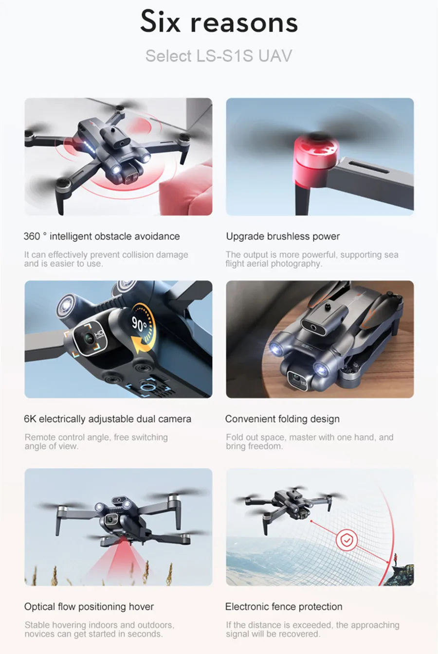 Description Picture 3 of itemIconic Brand MIJIA Profesional S1S Mini Drone 8K HD Camera Obstacle Avoidance Aerial Photography Brushless Foldable Quadcopter Toys