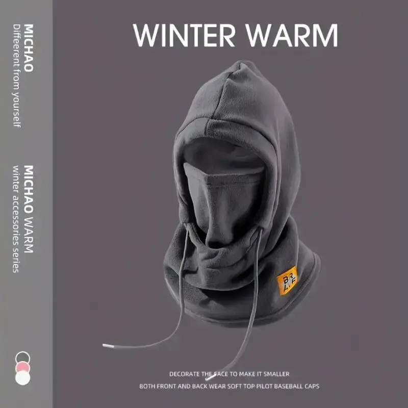 Gorro cálido de invierno con máscara y calentador de cuello Pasamontañas 3 en 1 a prueba de viento para hombres y mujeres Gorro enmascarado Ciclismo Protección contra el clima frío