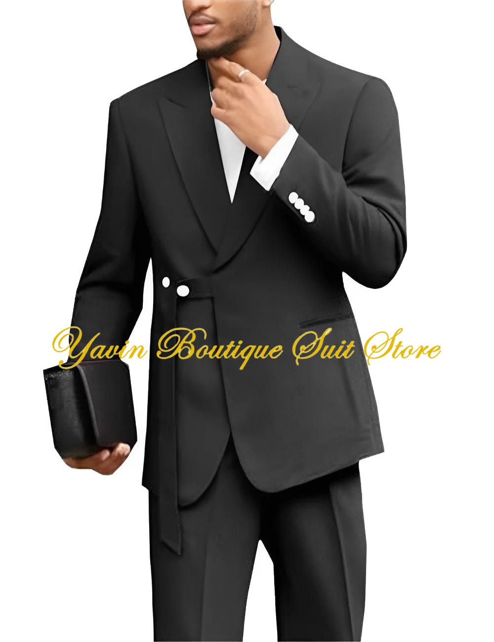 Men's Wedding Tuxedo Blazer Elegant Men's Suit 2 Piece Jacket Pants Formal Party Dress for Men