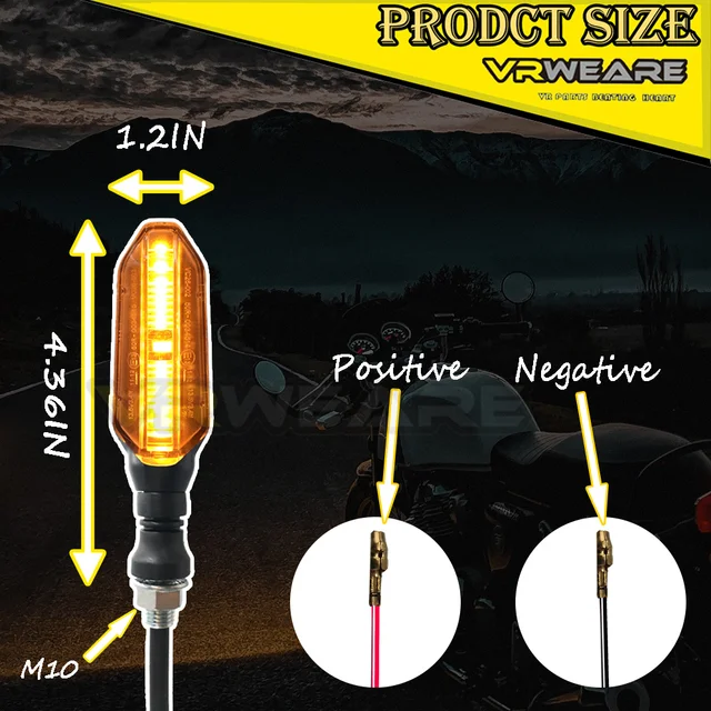 4 Indicatori Di Direzione Moto 12V - Luci LED Ambra Impermeabili IP65 Per Harley, Yamaha, Suzuki, Kawasaki