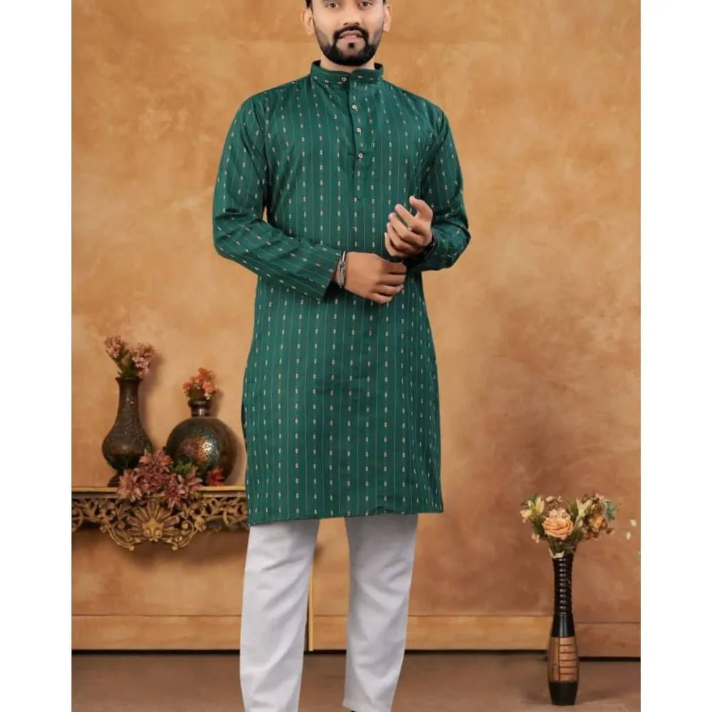 Luxury Islamic Arabic Abaya Robe National Style Ethnic Print Stand Collar Youth Mid-length Ropa Arabe Hombre Kurta For Men - Image 3