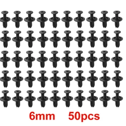 Durable Plastic Rivet Fasteners for Car Fender and Bumper (6mm 50pcs)