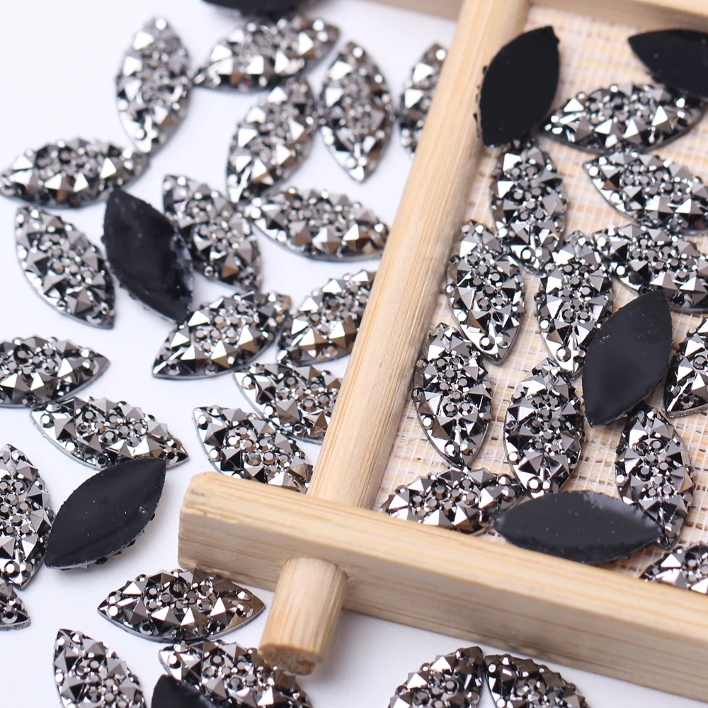 

Alligator Back Horse Eye Drill Resin Drill Shiny Crystals Nail Charms 7x15mm 100pcs Many Colors Handmade DIY Materials Nail Art