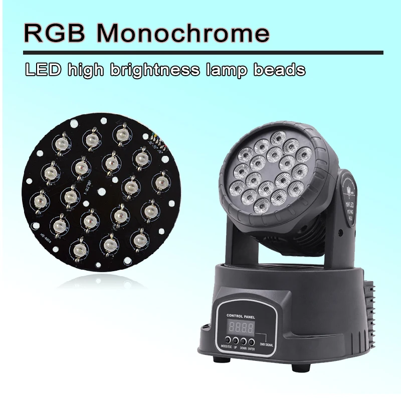Stage Light Repair Parts 18x3w RGB 3in1 RGB Mini Moving Head Light LED Board Stage Parts
