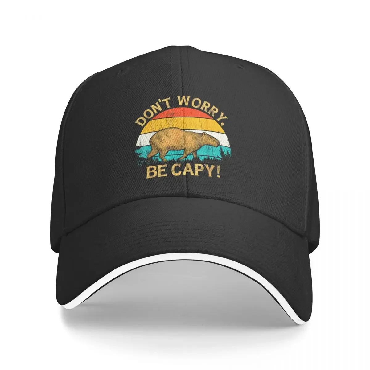 

Capybara Vintage Retro Style Awesome Don't Worry, Be Capy Baseball Cap Golf hard hat Hat Man Luxury Golf Men Women's