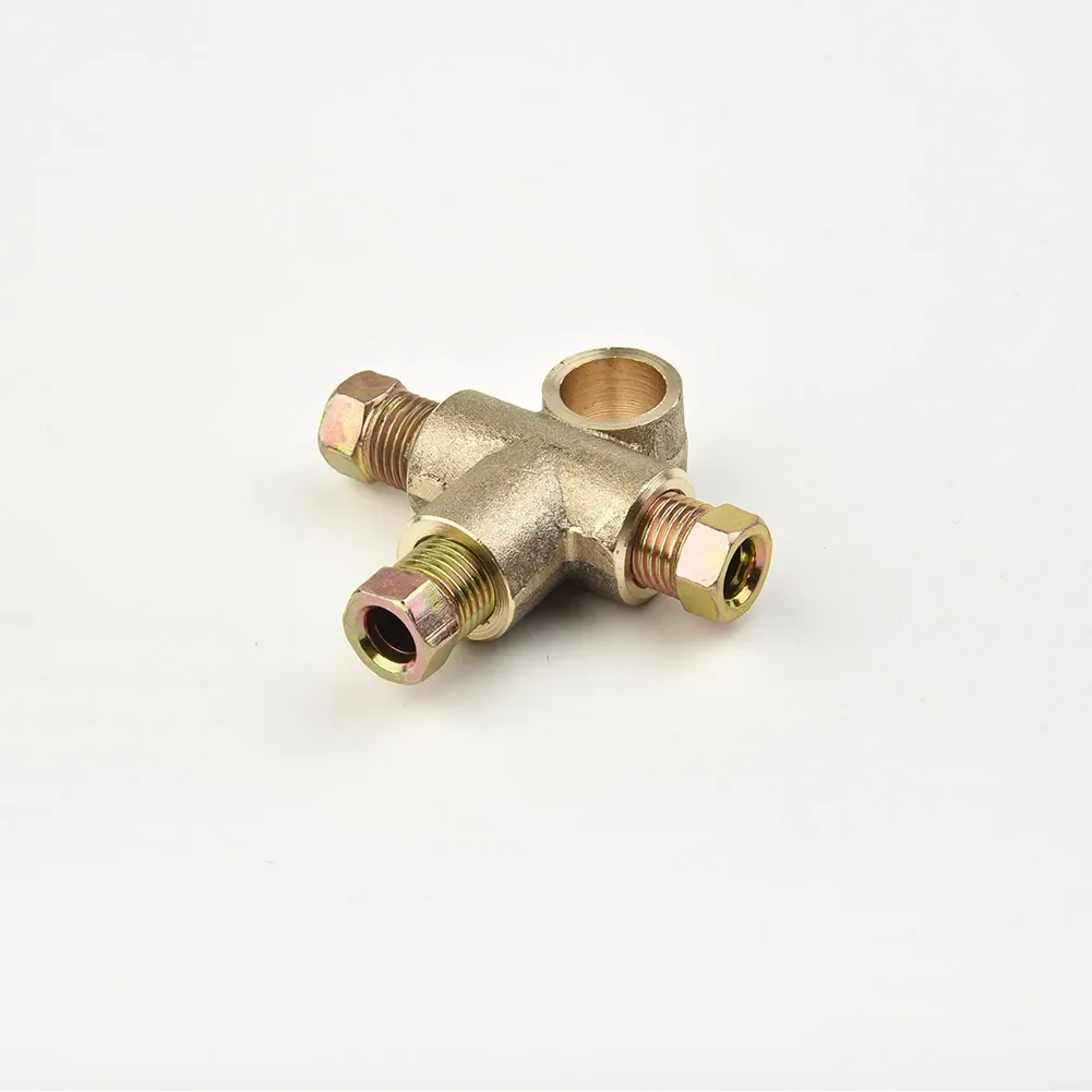 1 Set 3 Way Brake T Piece Tee With 3 Male Nuts Short Union Metric M10 For Use With 3/16" Brake Pipe Car Accessories
