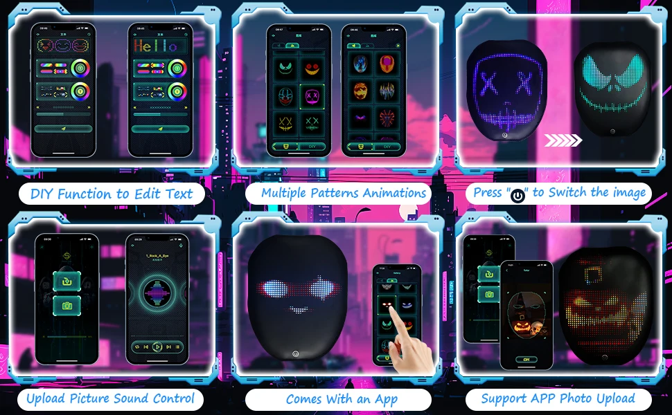 Rgb Light up Bluetooth App Control LED Screen Removable T-Shirts LED Luminous Fa