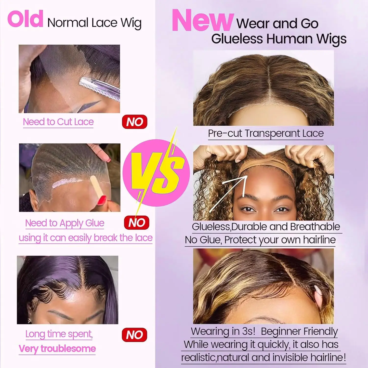 200% Density Deep Wave Wig Human Hair HD Lace Front Wigs Human Hair for Women Pre Plucked Wet and Wavy Short Bob Wigs 16 Inch