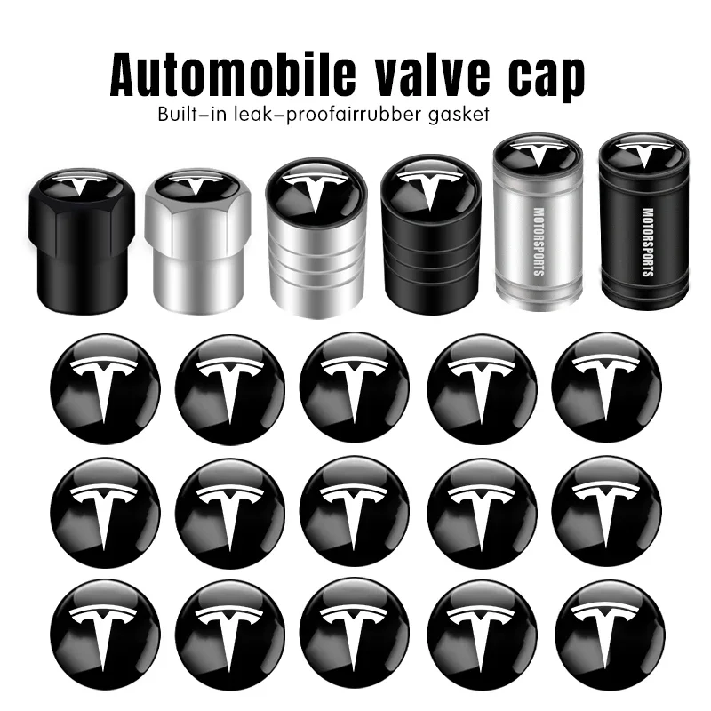 Aluminum Alloy Car Wheel Tire Valve Cap tire valve caps tire valve cap For Tesla Model 3 Y S X Roadster P75D P85D P90D P100D Accessorie