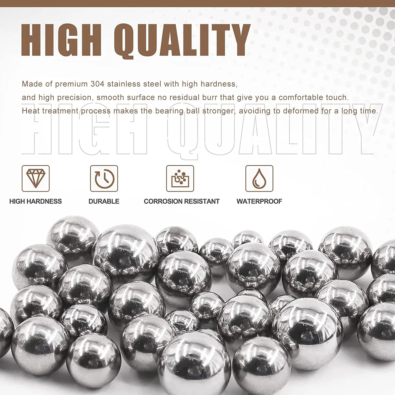 304 Stainless Steel Ball Dia 1mm-21mm High Precision Bearing Balls Smooth Ball stainless steel balls steel balls For Motorcycles Bicycles Casters Accessories