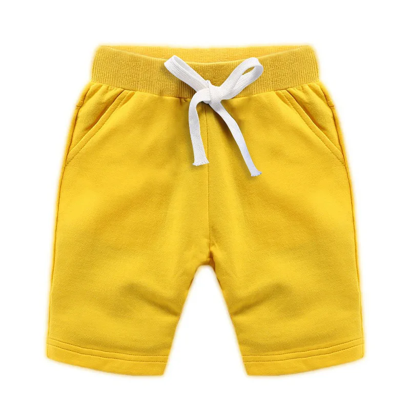 Children's Cotton Solid Elastic Waist Beach Shorts For Boys 2-12Y boys shorts