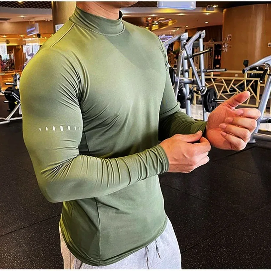 Running T-shirt Men Compression Shirt Quick Dry Training Wear Gym Workout Tops Muscle Tees