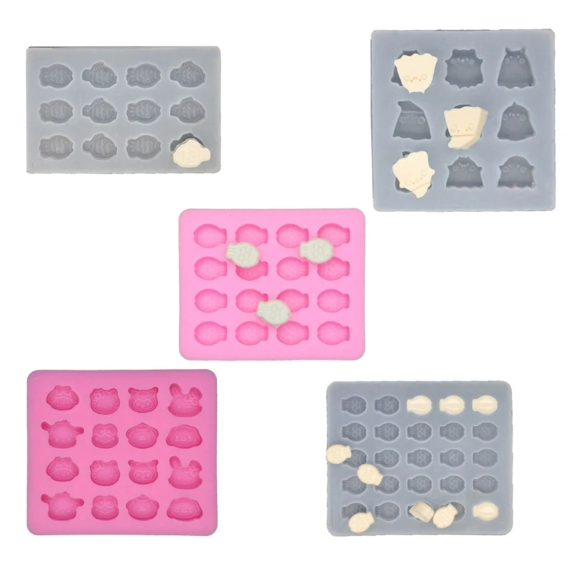 

Animal Fondant Molds Spooky Rabbit Candle Mold Mini Animal Baking Molds Decorative Soap Resin Molds DIY Craft 264E